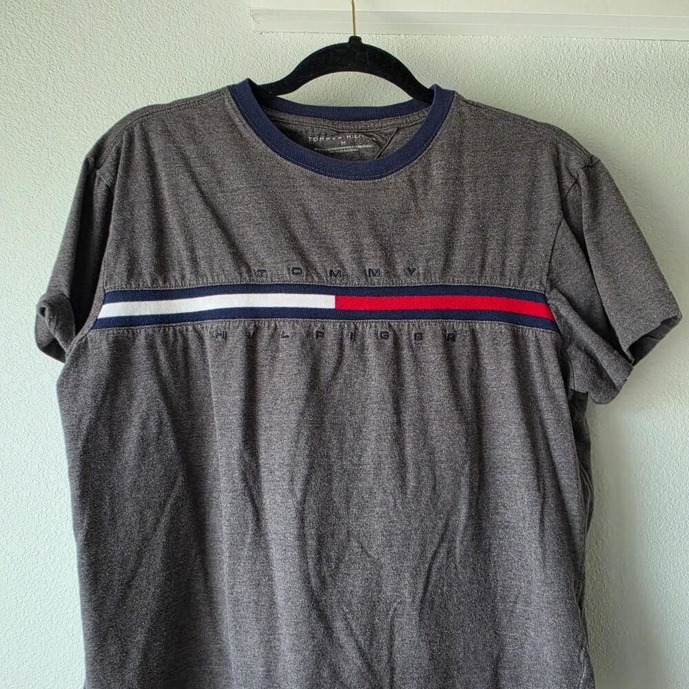 Tommy-hilfiger Women's Grey and Blue T-shirt